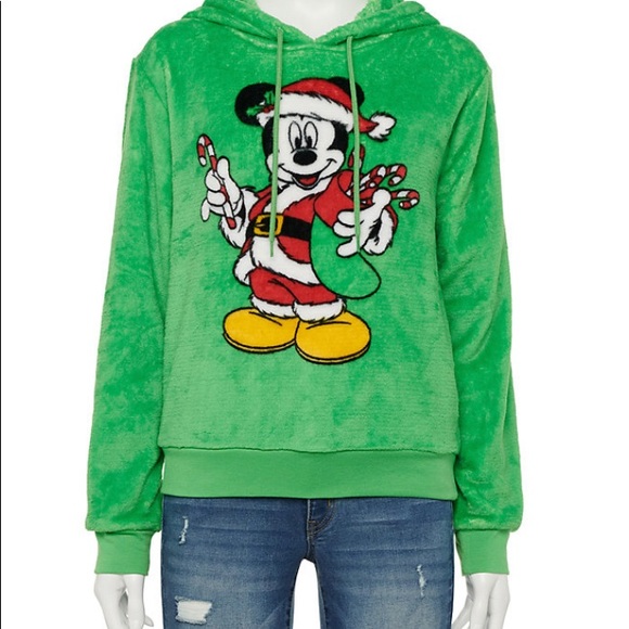 Disney Mickey Mouse. Santa Mickey Fuzzy Hoodie. - Picture 2 of 7